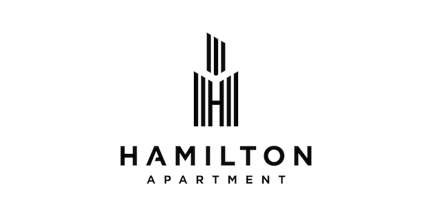 Начальная буква H Жилой дом Строительство Архитектура Дизайн векторного логотипа недвижимости