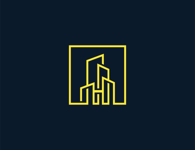 Vettore iniziale lettera h edificio immobiliare logo concetto simbolo segno icona elemento vettore design