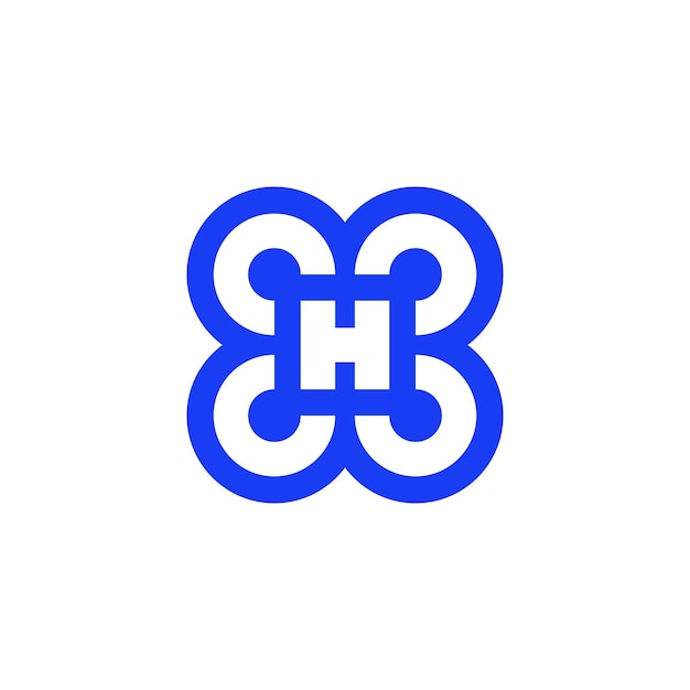 initial letter H drone rotor logo