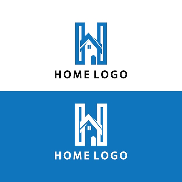 Initial letter H Home logo icon vector illustration design