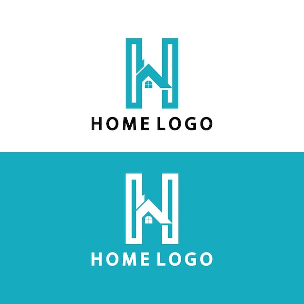 Initial letter h home logo icon vector illustration design