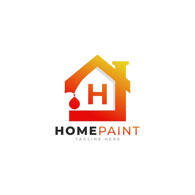 Vettore lettera iniziale h home paint real estate logo design ispirazione