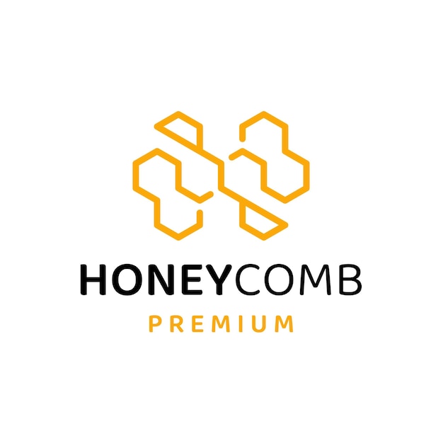 initial letter h honeycomb bee icon logo