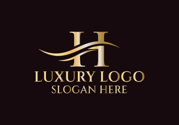 Initial Letter H Logo Design. Luxury H Letter Logotype Sign