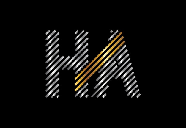 초기 편지 HA 로고 디자인 벡터입니다. 기업 비즈니스 아이덴티티에 대한 그래픽 알파벳 기호