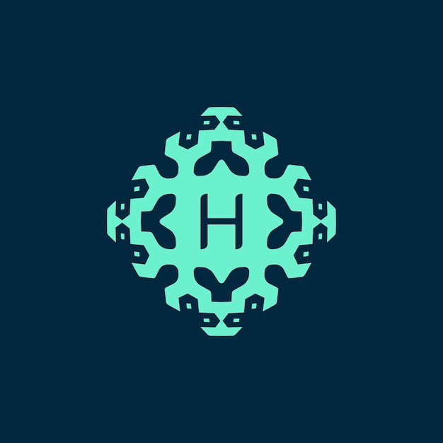 Vector initial letter h logo a dynamic emblem of science health and innovation