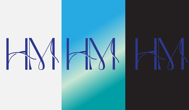 초기 문자 HM 로고 디자인 크리에이티브 모던 심볼 아이콘 모노그램