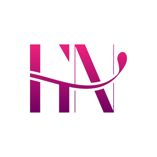 Initial Letter HN Logo HN Letter Design Vector Illustration