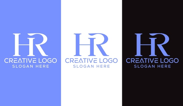 頭文字 HR ロゴ デザイン モノグラム クリエイティブ モダン サイン シンボル アイコン