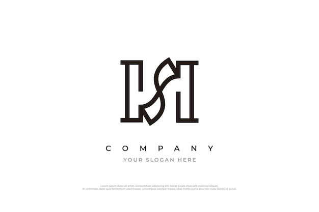 Initial Letter HS or SH Monogram Logo Design Vector Template