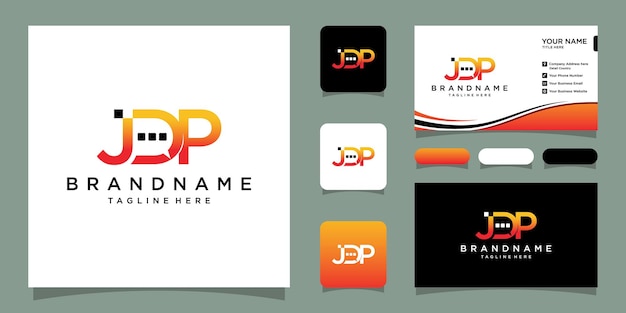 Lettera iniziale modello di progettazione del logo monogramma jdp vettore premium