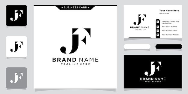 Initial Letter JF logo design template