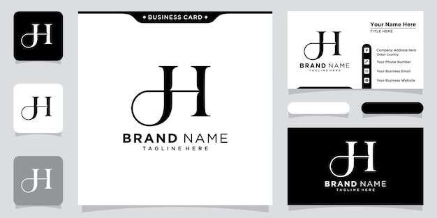 Initial Letter JH logo design template