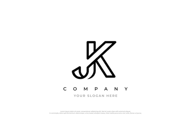 Vector initial letter jk logo design vector