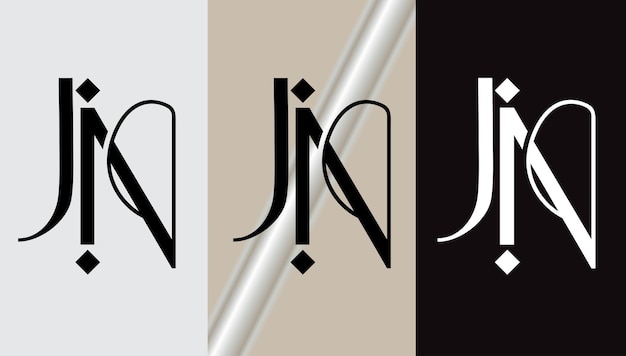 Vettore lettera iniziale jn logo design creativo moderno simbolo icona monogramma