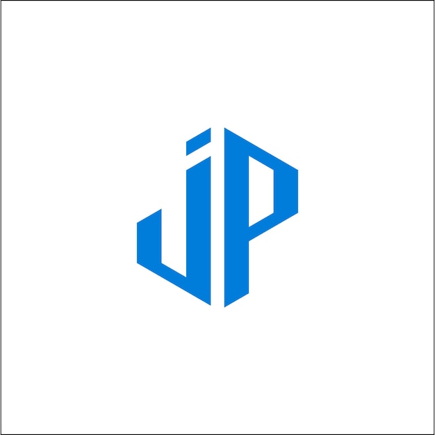 initial letter jp logo design template