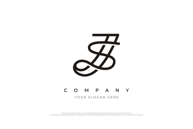 Initial Letter JS Logo or SJ Logo Design Vector