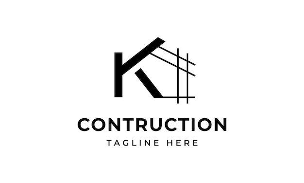 Initial letter k building contruction logo icon symbol