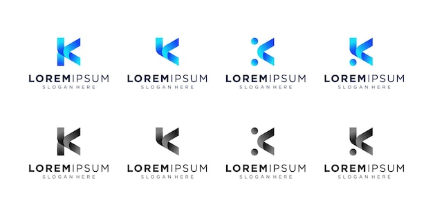 벡터 초기 편지 k 다채로운 현대 추상 간단한 벡터 로고 디자인