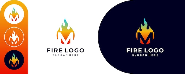 Vector initial letter k fire icon logo design