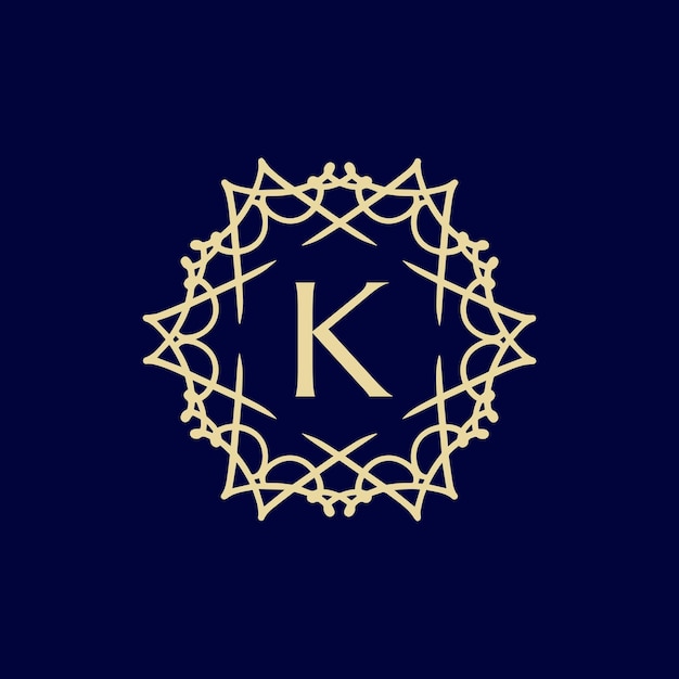 Premium Vector | Initial letter k floral ornamental border circle frame ...