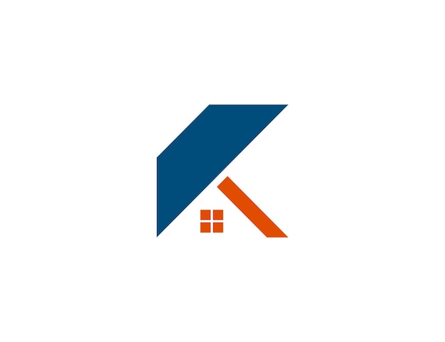 Vettore iniziale lettera k home real estate logo concept simbolo segno icona elemento vettore illustrazione design