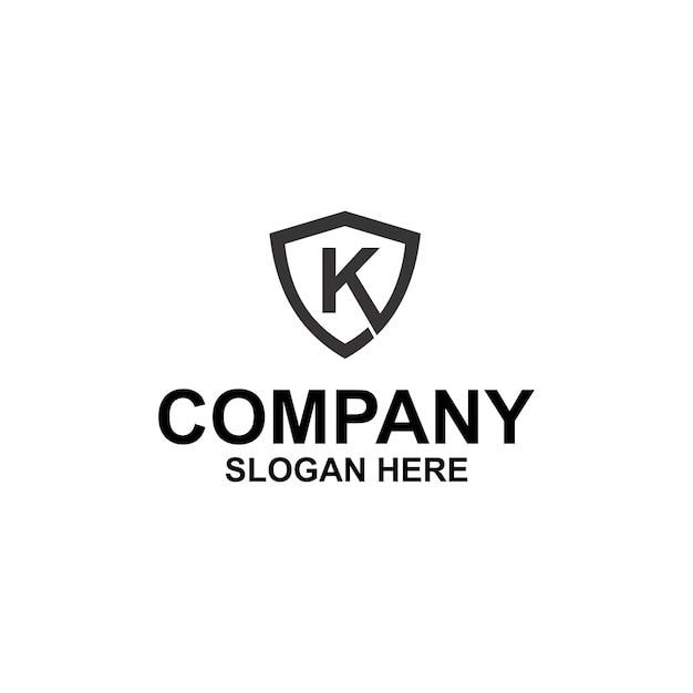 Lettera iniziale k shield logo premium