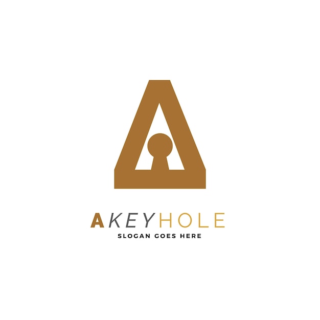 Initial Letter A Key Hole Logo Vector Icon Illustration