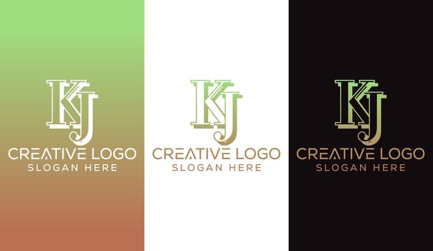 Initial Letter KJ Logo Design Monogram Creative Modern Sign Symbol Icon