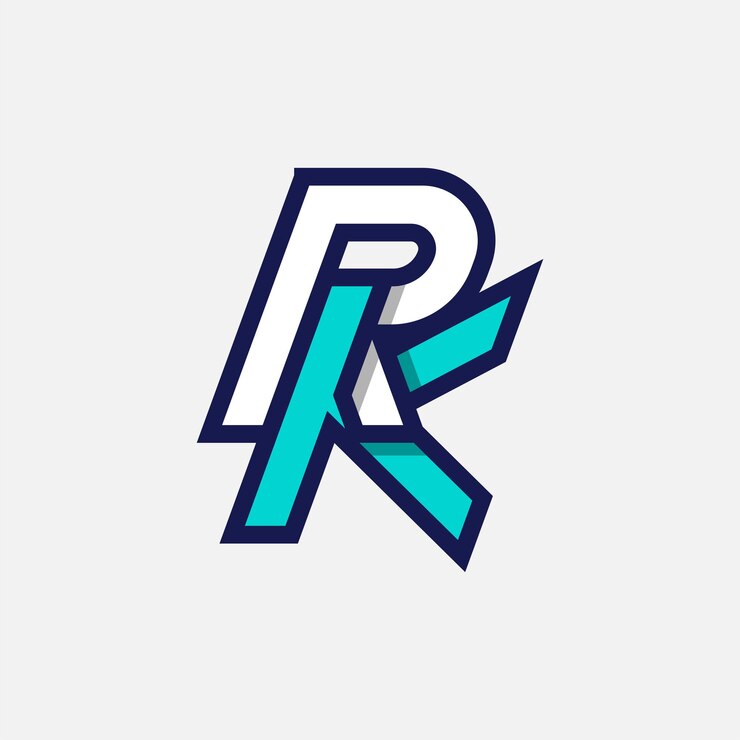 Vector initial letter kr or rk logo monogram logo letter k with r combination design logo template