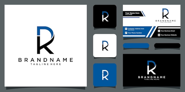 Lettera iniziale kr o rk tipografia logo design vettoriale con design biglietto da visita vettore premium