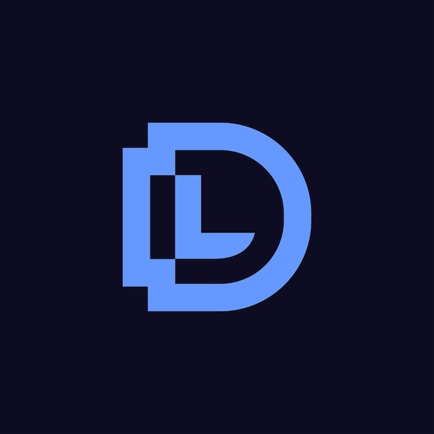 Initial letter LD or DL monogram logo