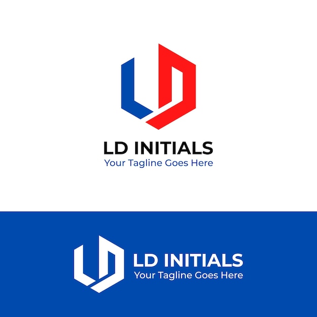 Vector initial letter ld monogram logo