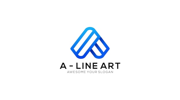 Modello iniziale di progettazione del logo della lettera a line art