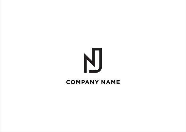 Vector initial letter logo nj jn logo stock vector