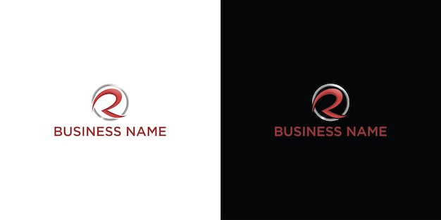 Initial letter logo R business name red and grey color on circle design vector logotype for business and company identity