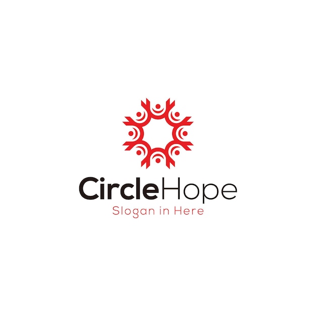 Initial letter logo with circle people symbol