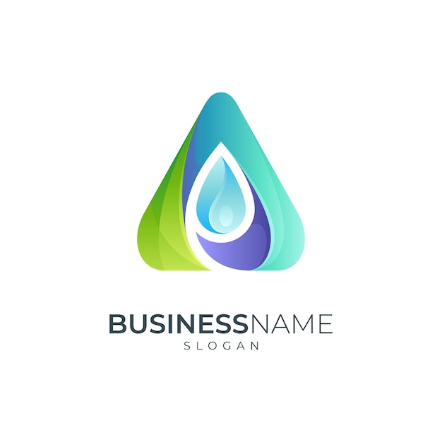 Vector initial letter a logo with water drop