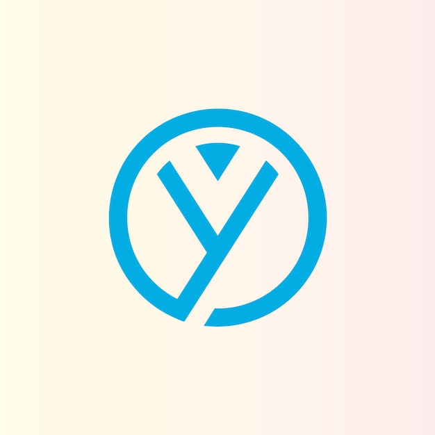 Vector initial letter logo y inside circle shape.