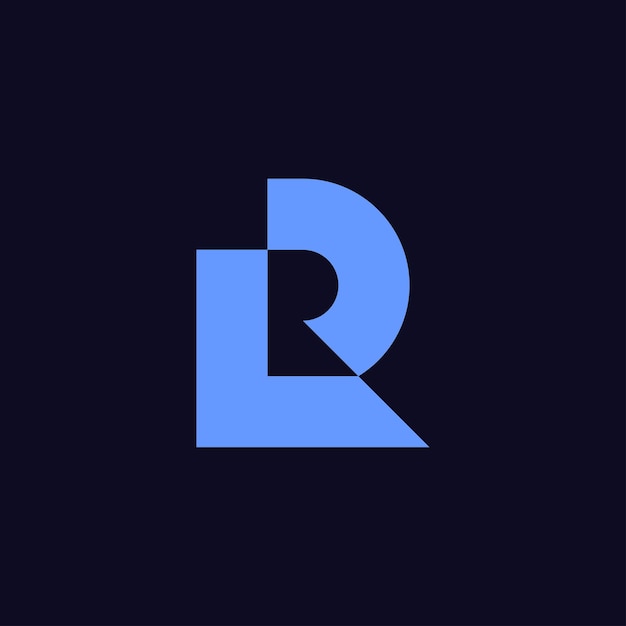 頭文字 LR または RL のモノグラム ロゴ