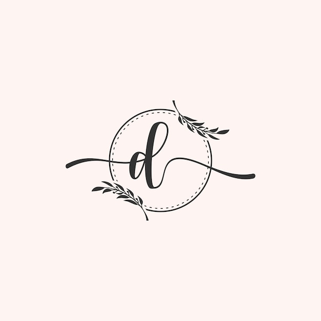 Initial letter luxury beauty flourishes ornament monogram logo D