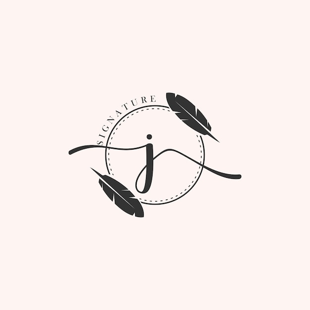 Vector initial letter luxury beauty flourishes ornament monogram logo j