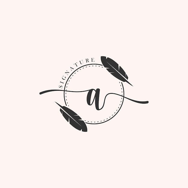 Initial letter luxury beauty flourishes ornament monogram logo A