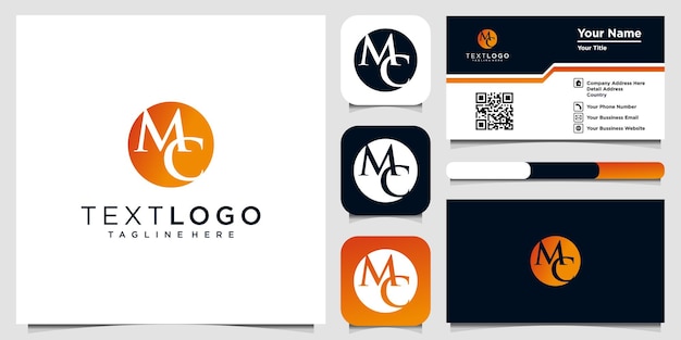 ロゴデザインのインスピレーションと名刺の頭文字MとC