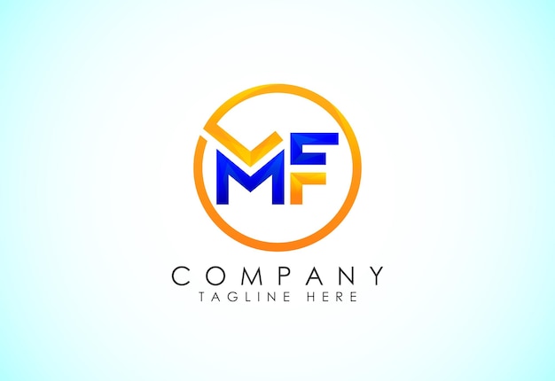 Initial Letter M F Logo Design Vector Template Graphic Alphabet Symbol Gradient logo