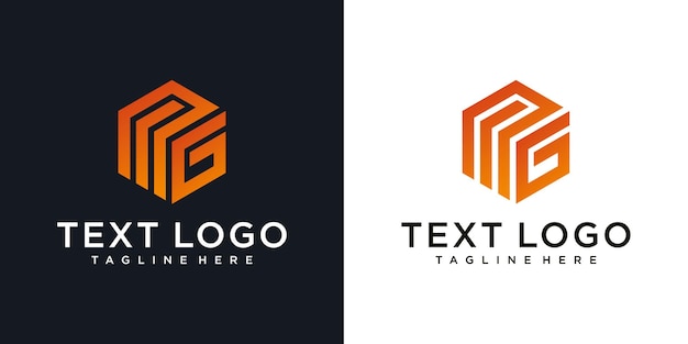 initial letter m g logo design template