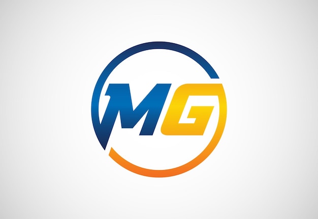Инициальная буква M G Логотип дизайн вектор графический алфавитный символ для корпоративной бизнес-идентификации