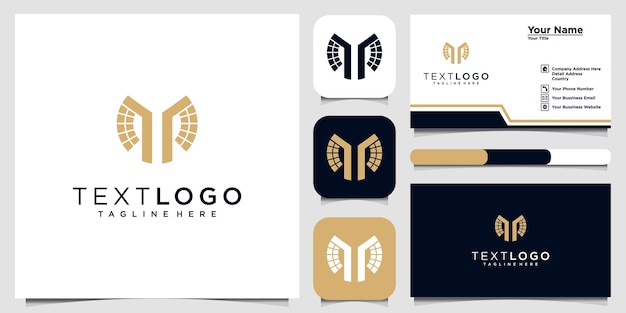 Initial Letter M logo design inspiration and business card