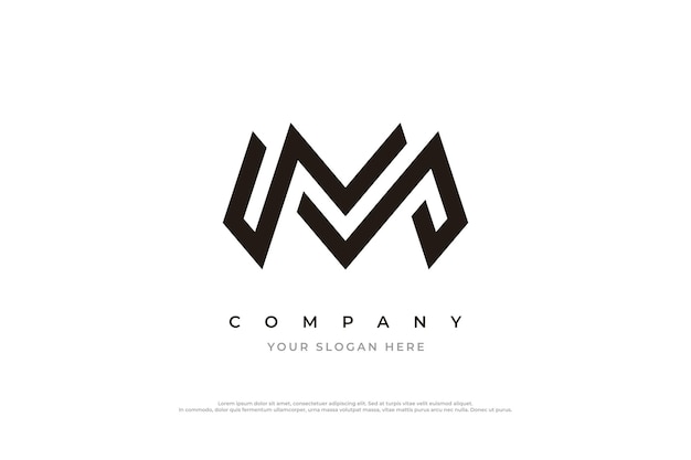 Initial Letter M Logo or MM Monogram Logo Design Vector