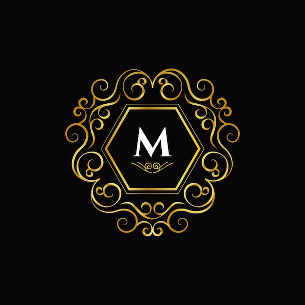 Первоначальная буква m luxury logo sign symbol icon